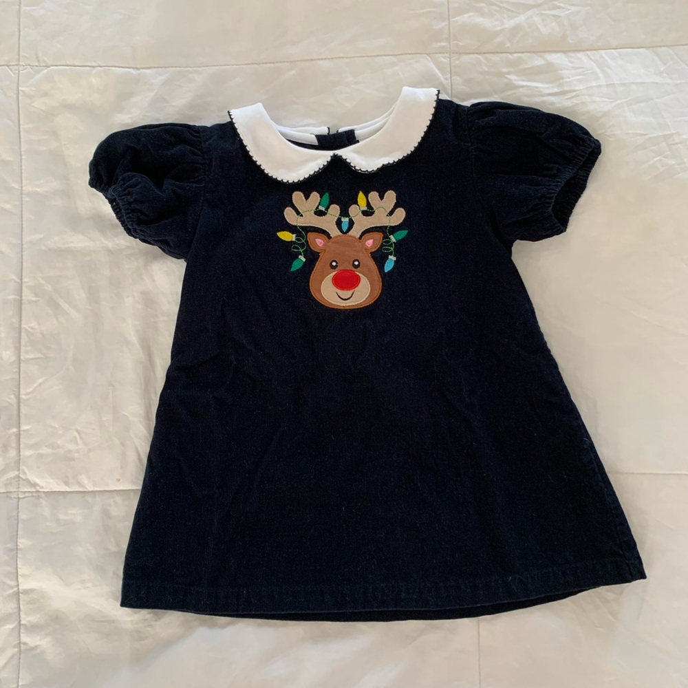 Toddler Girls Reindeer Christmas Dress